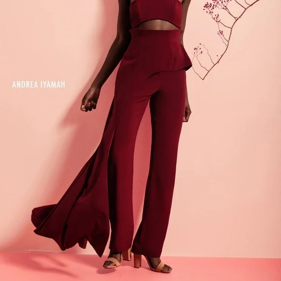 Andrea Iyamah Red Straight Leg Pants - Picture 3 of 10